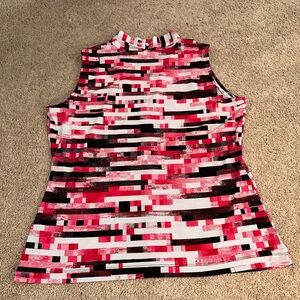 Calvin Klein Pleat Neck Top Sleeveless Size L